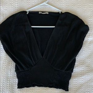 Deep V-neck crop top